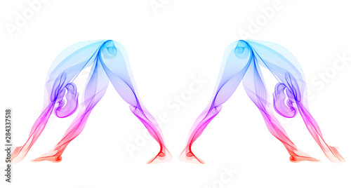 Abstract human's silhouette, standing yoga pose, asana