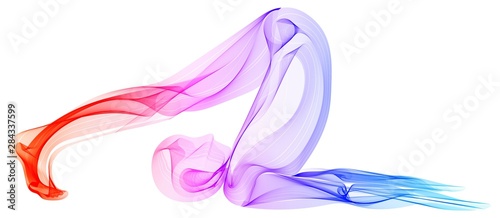 Abstract human's silhouette, lying yoga pose, asana, bright, colorful modern illustration