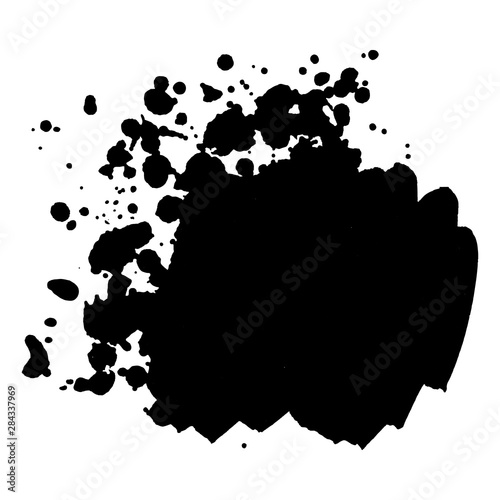 Abstract black ink blot background. Vector illustration. Grunge texture for cards and flyers design. A model for the creation of digital brushes