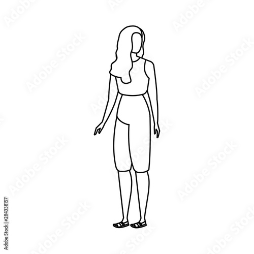 beautiful and young woman character