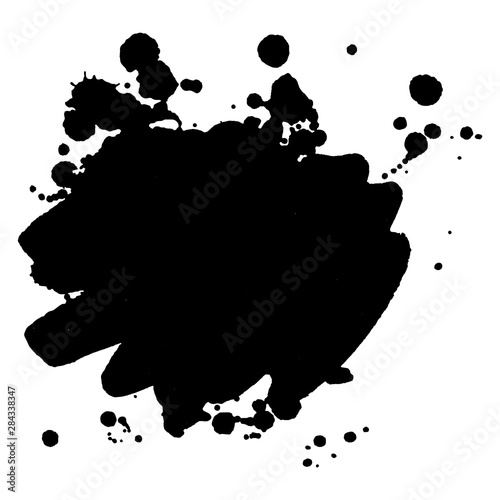 Abstract black ink blot background. Vector illustration. Grunge texture for cards and flyers design. A model for the creation of digital brushes