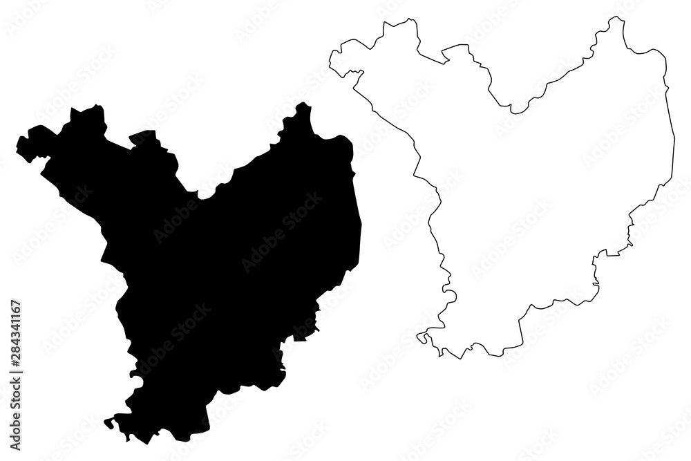 Jasz-Nagykun-Szolnok County (Hungary, Hungarian counties) map vector illustration, scribble sketch Jász-Nagykun-Szolnok (Jasz Nagykun Szolnok) map