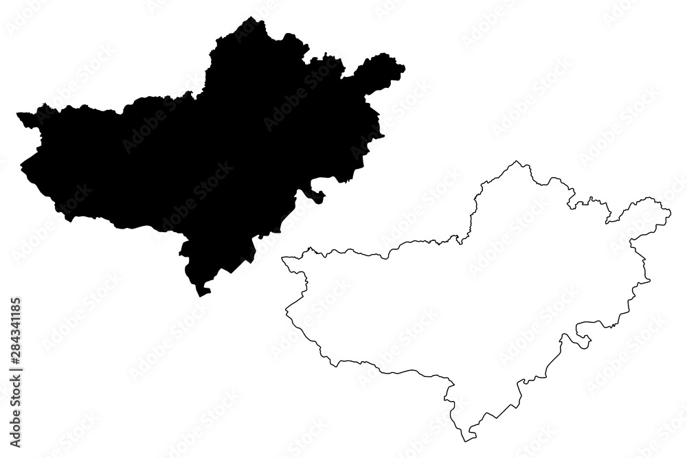 Nograd County (Hungary, Hungarian counties) map vector illustration, scribble sketch Nógrád map