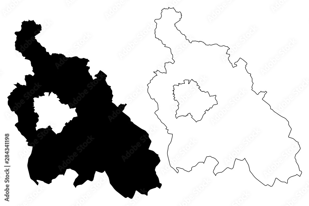 Pest County (Hungary, Hungarian counties) map vector illustration, scribble sketch Pest map