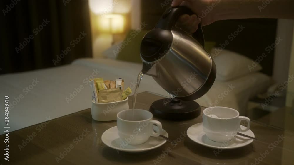 Making Coffee and Tea in Hotel Room Making Coffee and Tea in Hotel Room