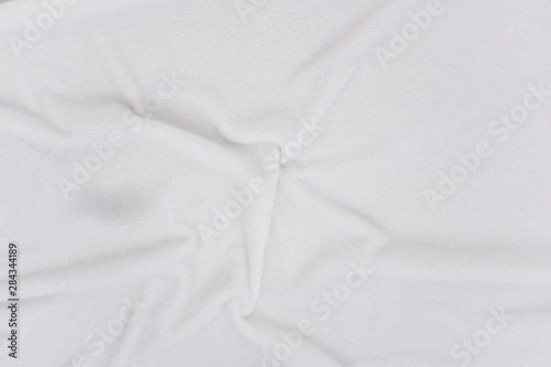 white crumpled blanket, texture, top view