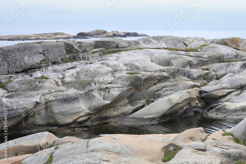 Magestic view of The End of the Earth on Tjome in Norway. Verdens Ende (World's End) is composed of various islets and rocks and is a popular recreational area with fantastic panoramic views.