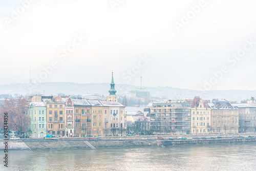 BUDAPEST, HUNGARY - January 16,2018: Traditional old buildings in Budapest