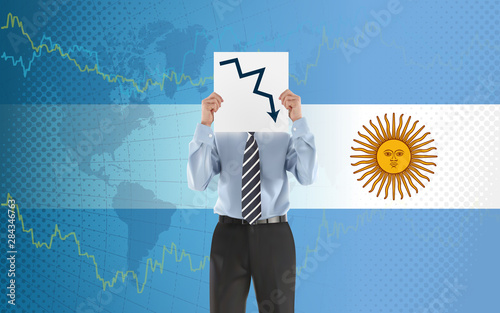Argentina crisis economy stock exchange market down chart fall trading graph finance 