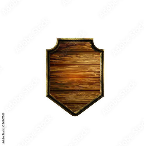 Vector realistic illustration of wooden signboard