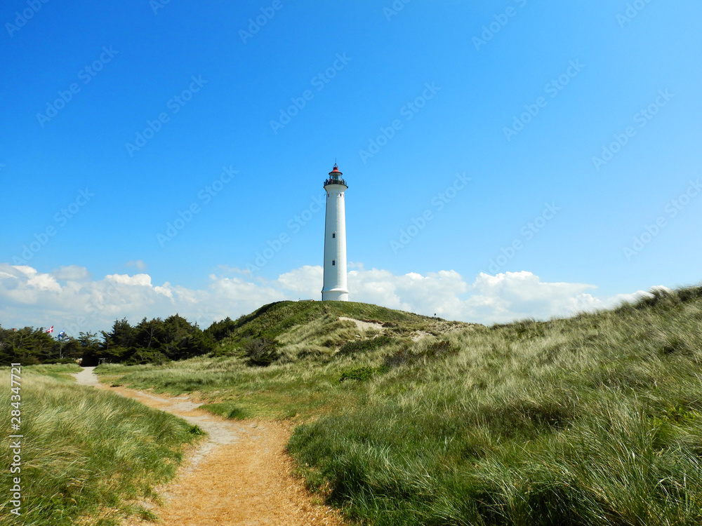 Lighthouse in the countryside of denmark