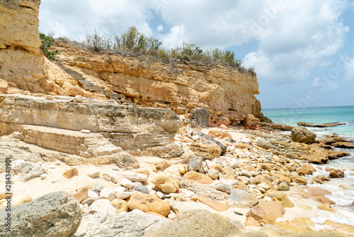 The natural caves at cupecoy beach on the beautiful island of St.Maarten/St.Martin photo