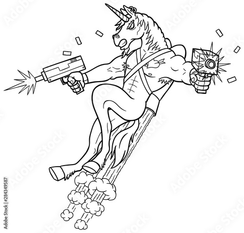 Unicorn Killer Line Art