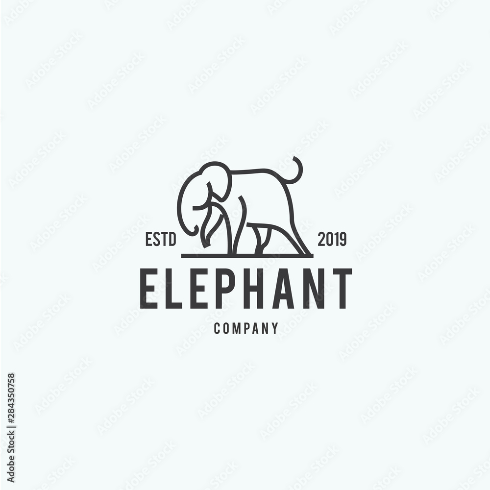 Elephant Logo Design Template Inspiration - Vector