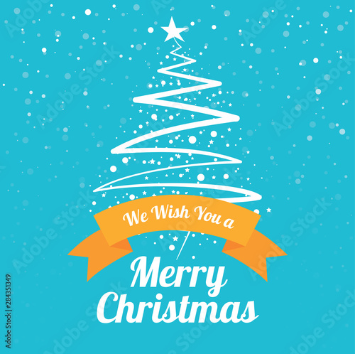 Christmas Card Layout with Tree