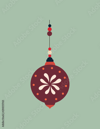 Christmas balls. Vector illustration flat design. Holiday decoration. Happy New Year's and Merry Christmas.