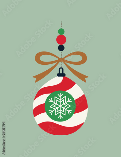 Christmas balls. Vector illustration flat design. Holiday decoration. Happy New Year's and Merry Christmas.