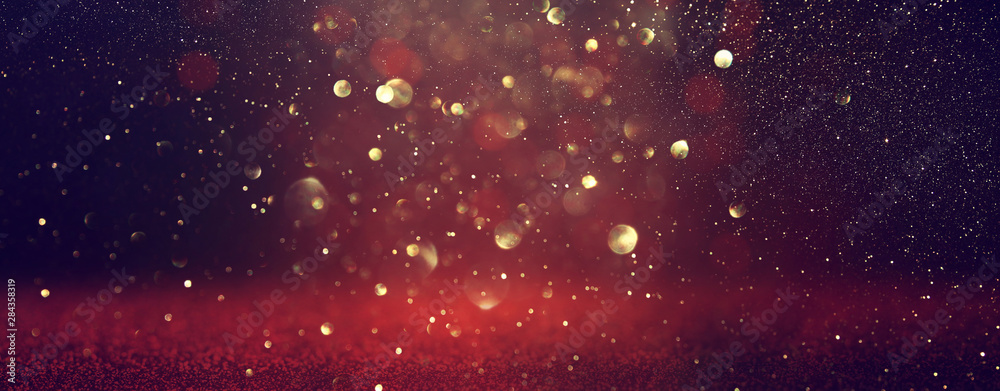 background of abstract Red glitter lights . defocused. banner - obrazy, fototapety, plakaty 