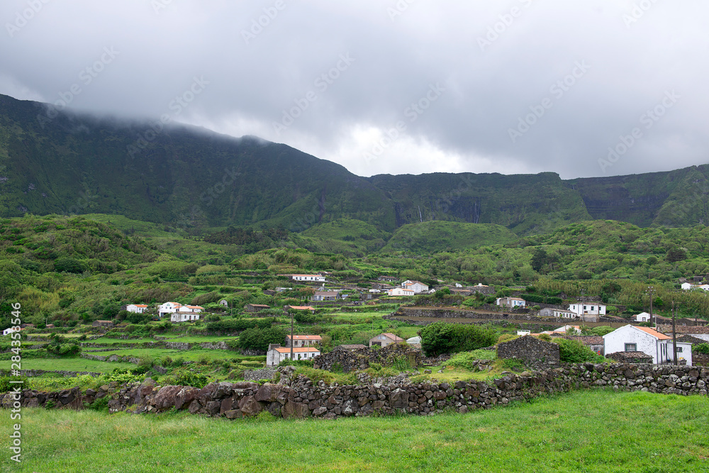 View of Fajazinha , Flores Island, Azores, Portugal