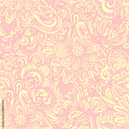 Vintage doodle background endlress organic pattern for fabric