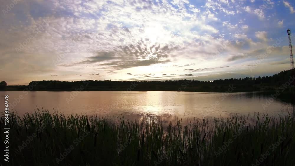 Sunset over the lake Sunset over the lake