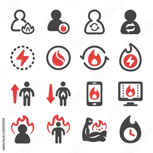 metabolism and burn icon set,vector and illustration