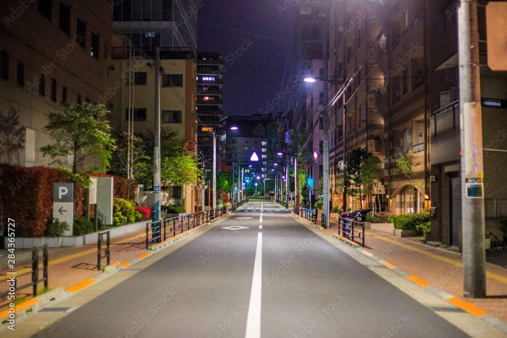 The night street in Japan.