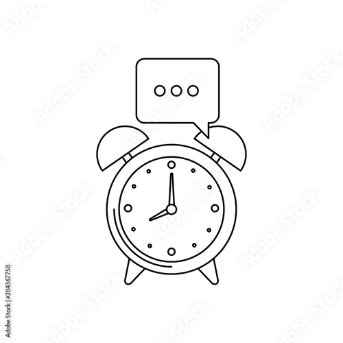 alarm clock watch with speech bubble