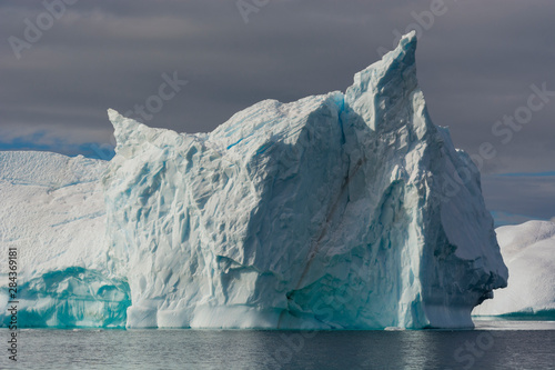 Antarctica. Gerlache Strait. Iceberg with different textures.
