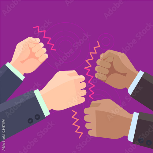 Vector symbols hands_Fists Aggressive Stand Conflict, Competition