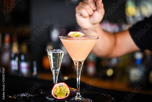 passion fruit & prosseco cocktail  photo