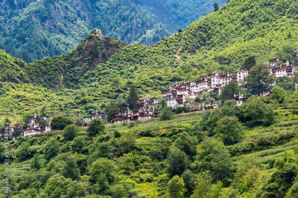 Tibetan village in the mountain, Danba, Garze Tibetan Autonomous Prefecture, western Sichuan, China