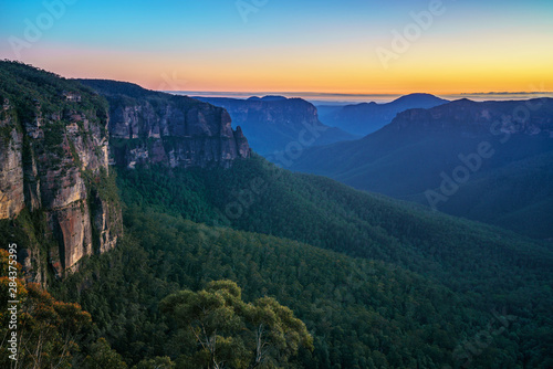 blue hour at govetts leap lookout, blue mountains, australia 21