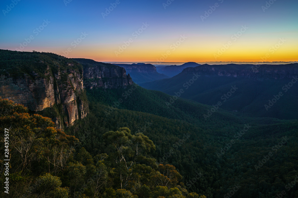 blue hour at govetts leap lookout, blue mountains, australia 27