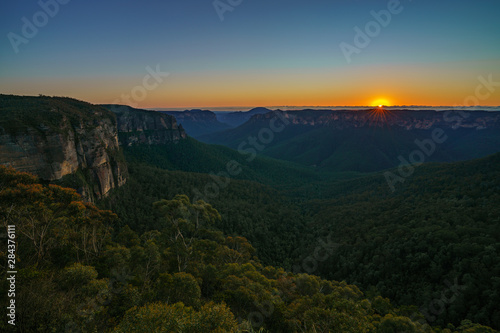 sunrise at govetts leap lookout  blue mountains  australia 5