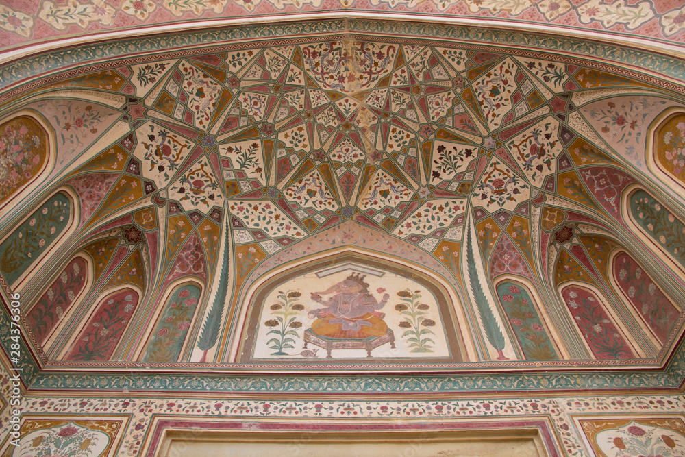 India, Rajasthan, Jaipur Amber Fort.