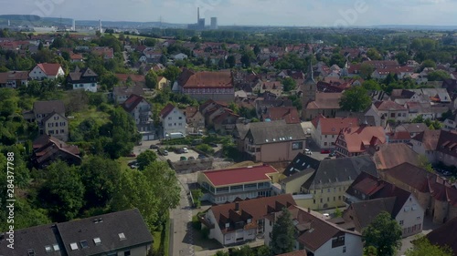 Aerial view of the city Bad Friedrichshall in Germany. Ascending beside the town. photo