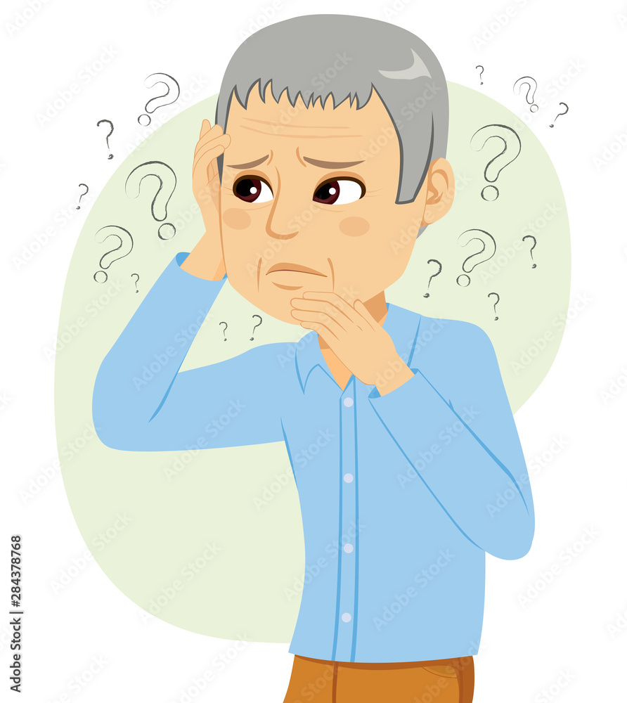 Senior man suffering alzheimer signs and symptoms Senior man suffering alzheimer signs and symptoms