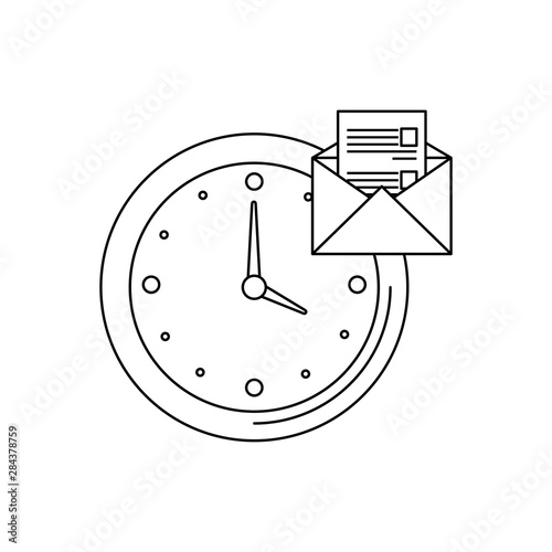 time clock watch with envelope mail