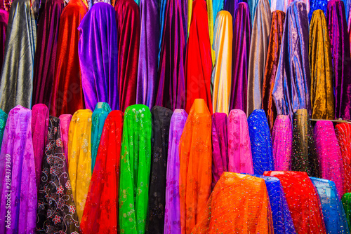 Colorful dresses in the Bazaar of Sulaymaniyah. Kurdistan, Iraq