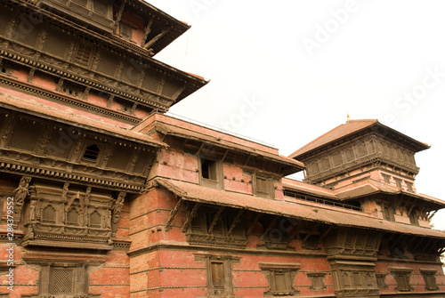 Nepal, Kathmandu. Architectural detail of the old royal palace Hanuman Dhoka in Kathmandu.
