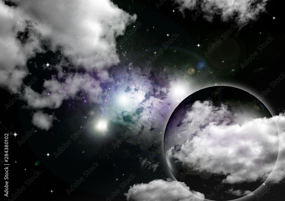 Obraz premium galaxy in a free space. 3D rendering