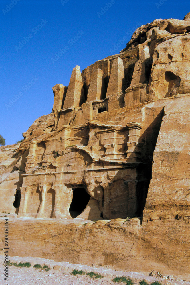 Asia, Jordan, Petra. Tomb of the Obelisks.