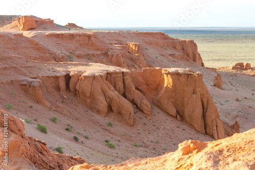 Flaming Cliffs. Bayanzag. Gobi Desert. Mongolia. photo