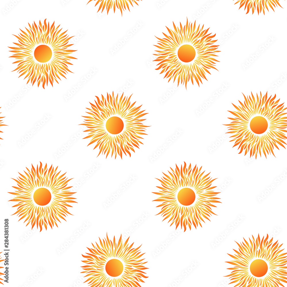 Seamless Pattern with Summer Sun Simple Icons Seamless Pattern with Summer Sun Simple Icons