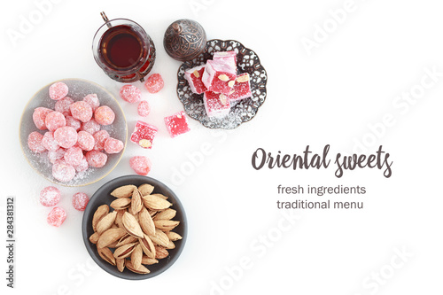 original oriental sweets on the table photo