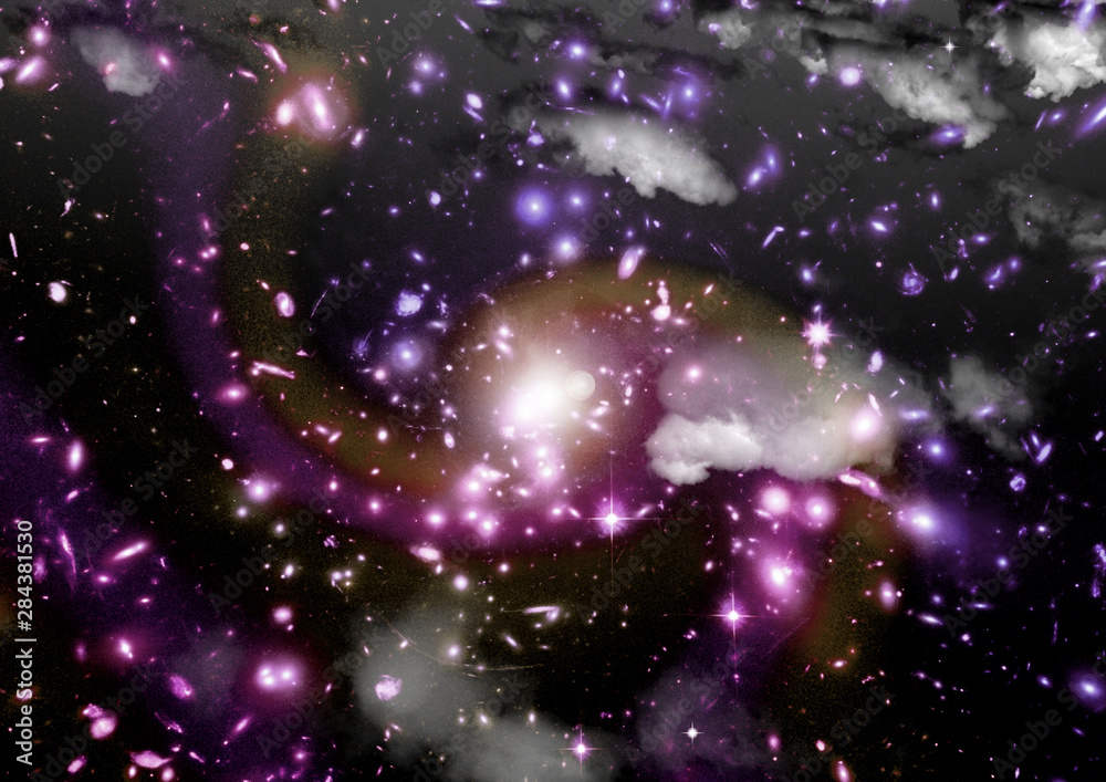 galaxy in a free space. 3D rendering
