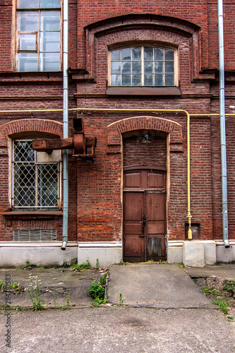 Facade from red briks in Kharkiv Polytechnic Institute