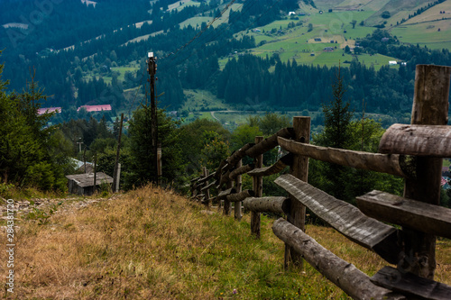 Fototapeta Naklejka Na Ścianę i Meble -  Fence at countryside in Carpathian