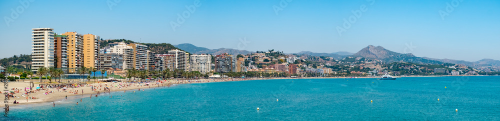 Panoramic view over the Malagueta beach